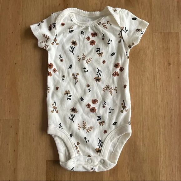 Carter's Other - CARTER’S BROWN FLORAL ONESIE